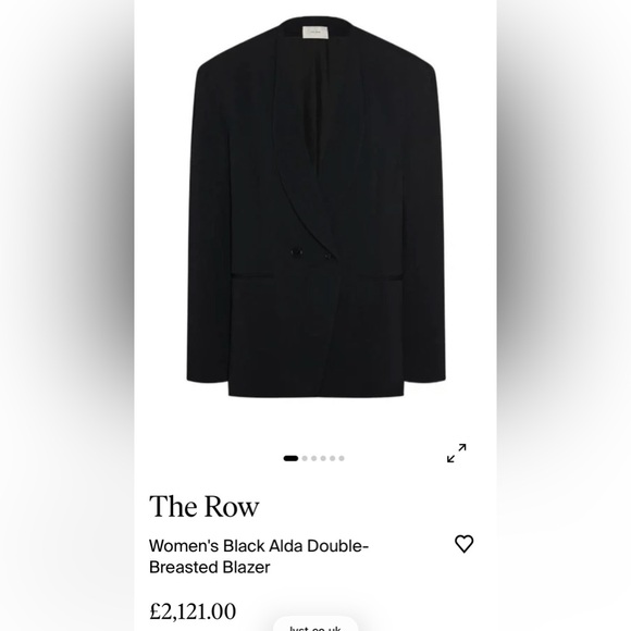 THE ROW black Alda blazer jacket double breasted shawl lapels New w/tags $2800 - Picture 16 of 16